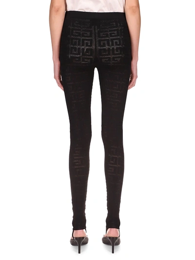 Shop Givenchy Lace Monogram Leggings In Black