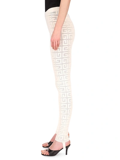 Shop Givenchy Lace Monogram Leggings In Red