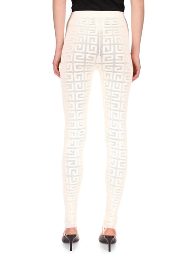 Shop Givenchy Lace Monogram Leggings In Red