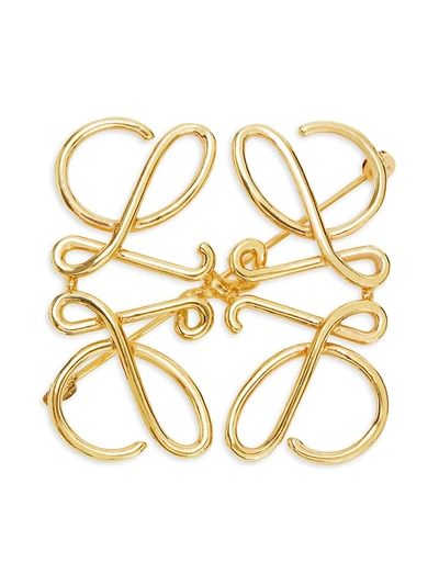 Shop Loewe Women's Anagram Brooch In Gold