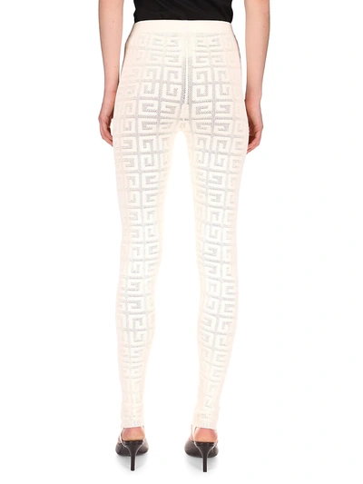 Shop Givenchy Lace Monogram Leggings In Off White