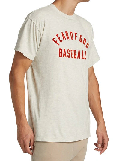 Shop Fear Of God Baseball Crewneck T-shirt In Neutrals