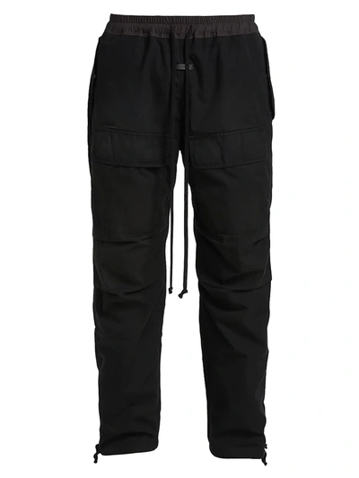 Shop Fear Of God Drawstring Cargo Pants In Black