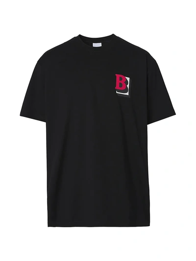 Shop Burberry Tucson Logo Cotton T-shirt In Black