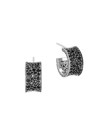 Shop John Hardy Women's Classic Chain Sterling Silver, Sapphire & Spinel Hoop Earrings