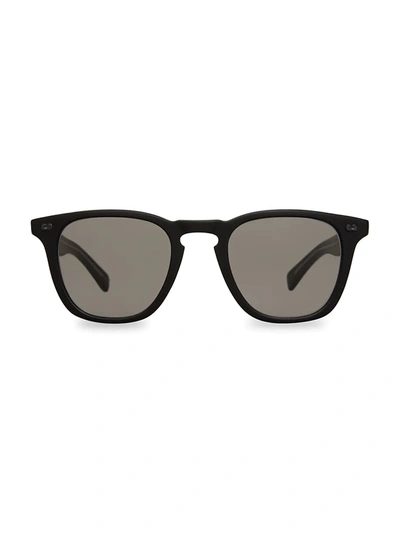 Shop Garrett Leight Men's Brooks 48mm Wayfarer Sunglasses In Black