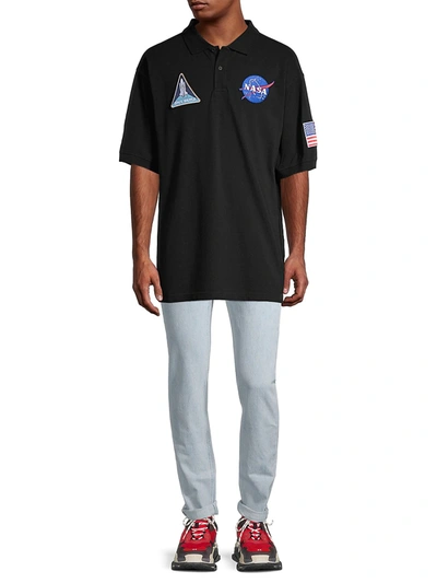 Balenciaga X Nasa Space Cotton Polo Shirt In Black | ModeSens