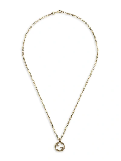 Shop Gucci Men's 18k Yellow Gold Interlocking G Necklace