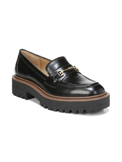 Shop Sam Edelman Women's Laurs Lug-sole Leather Loafers In Black