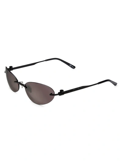 Shop Balenciaga 60mm Oval Sunglasses In Black