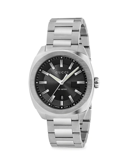 Shop Gucci Men's Stainless Steel Bracelet Watch In Black