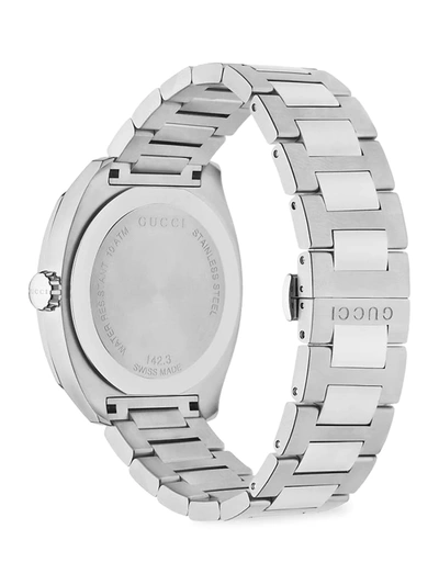 Shop Gucci Men's Stainless Steel Bracelet Watch In Black