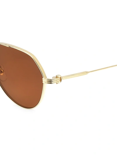 Shop Cartier Men's 61mm Aviator Sunglasses In Gold
