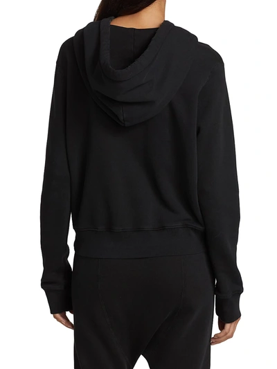 Shop Nili Lotan Women's Callie Zip-front Hoodie In Washed Black