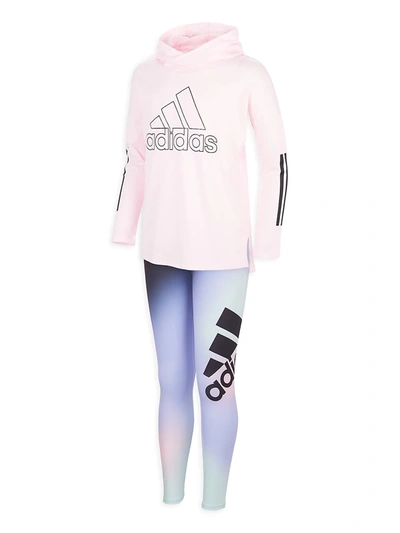 Shop Adidas Originals Little Girl's & Girl's Logo Graphic Hoodie In Pink