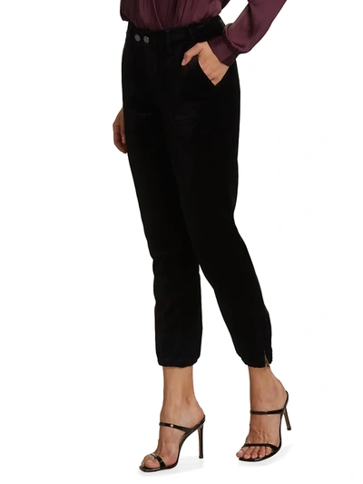 Shop Paige Women's Mayslie Velvet Jogger Pants In Black