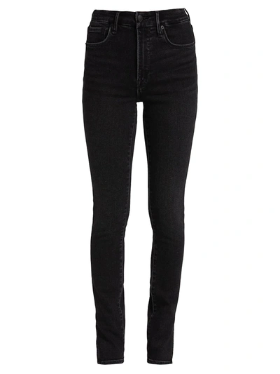 Shop Good American Good Legs Slit High-waisted Skinny Jeans In Black
