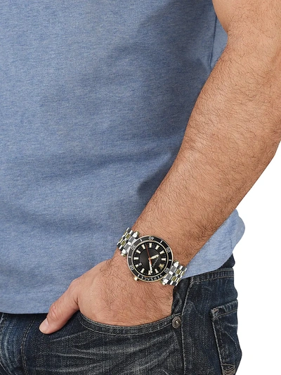 Shop Versace Greca Sport Stainless Steel Bracelet Watch In Two Tone