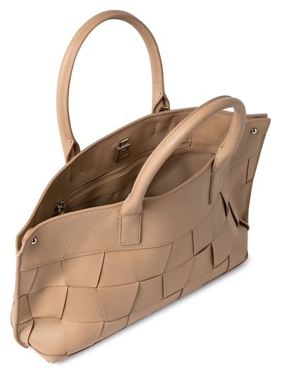 Shop Akris Women's Little Ai Trapezoid Leather Messenger Bag In Cordage