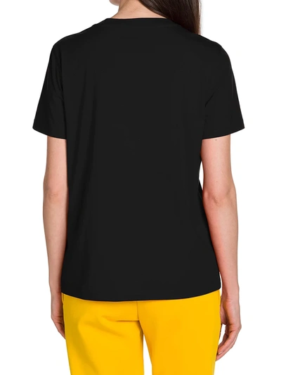 Shop Moschino Women's Crystal-embellished Logo T-shirt In Fantasy Print Black