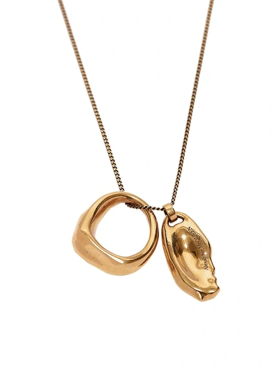 Shop Alexander Mcqueen Women's Goldtone Long Molten Metal Pendant Necklace