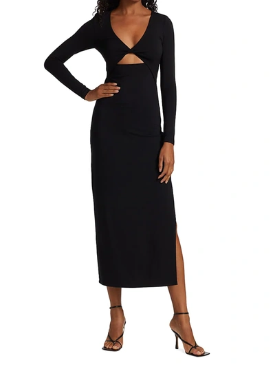 Shop Jonathan Simkhai Standard Women's Alana Matte Jersey Cutout Dress In Black