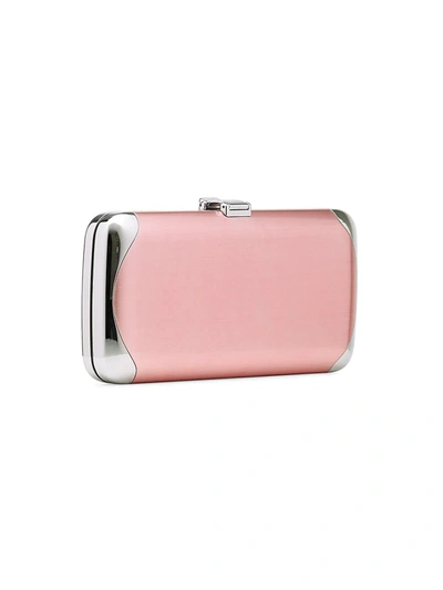 Shop Jeffrey Levinson Finley Brushed Mirrored Clutch In Satin Pink