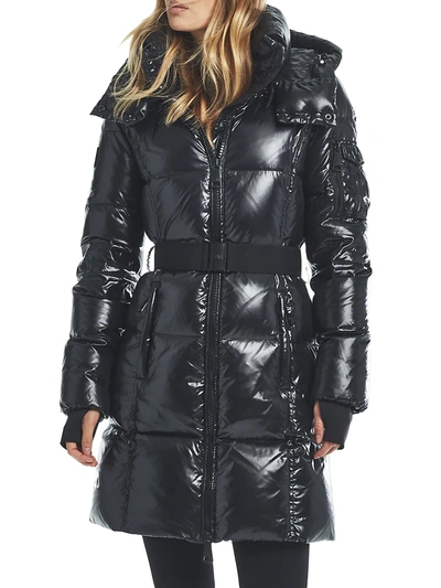 Shop Sam Women's Noho Quilted Hooded Coat In Jet