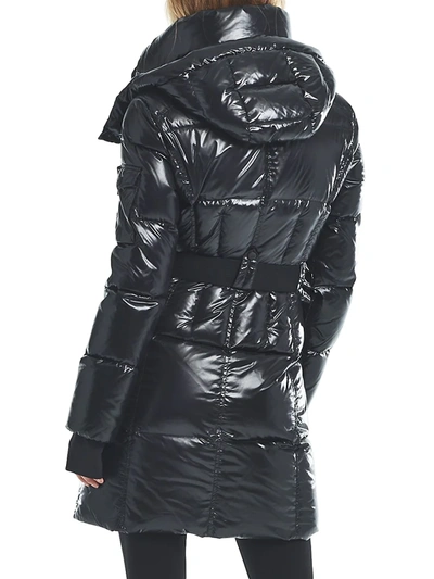 Shop Sam Women's Noho Quilted Hooded Coat In Jet