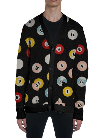 Shop Amiri Pool Ball Cardigan Sweater In Black