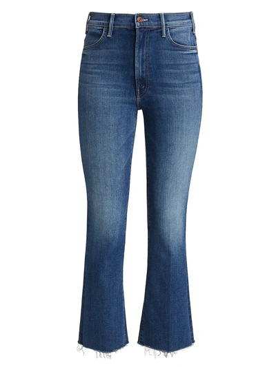 Shop Mother Women's The Hustler Frayed Ankle Jeans In Satisfacti