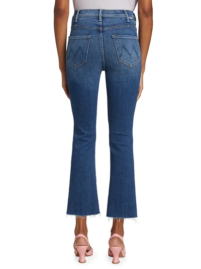 Shop Mother Women's The Hustler Frayed Ankle Jeans In Satisfacti