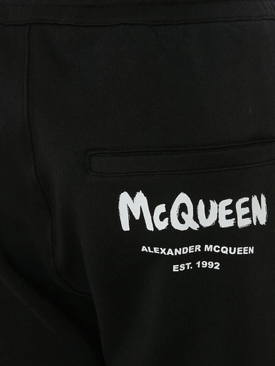 Shop Alexander Mcqueen Women's Logo Pocket Joggers In Black White
