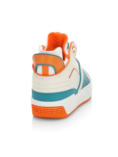 Shop Just Don Men's Mid Basketball Jd2 Sneakers In White Orange