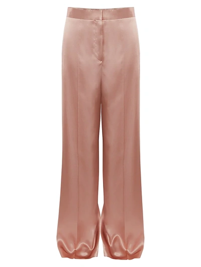 Shop Alexander Mcqueen Wide-leg Silk Pants In Rose Gold