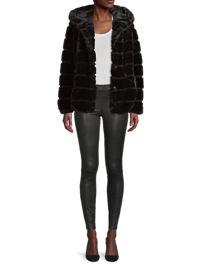 Shop Apparis Women's Goldie 4 Paneled Faux Fur Jacket In Noir