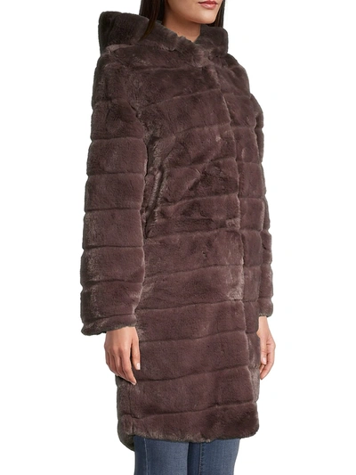 Shop Apparis Women's Celina 2 Paneled Faux Fur Coat In Tobacco