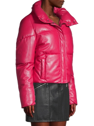 Shop Apparis Women's Jemma Faux Leather Puffer In Raspberry
