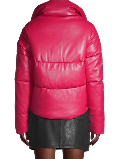 Shop Apparis Women's Jemma Faux Leather Puffer In Raspberry