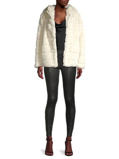 Shop Apparis Women's Goldie 4 Paneled Faux Fur Jacket In Ivory