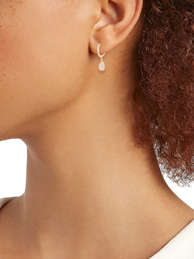 Shop Ginette Ny Women's Bliss 18k Rose Gold & Diamond Drop Earrings