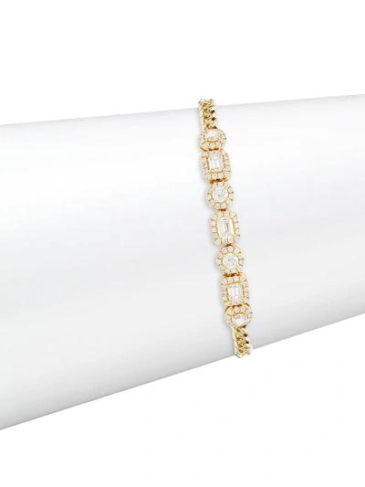 Shop Saks Fifth Avenue Women's 14k Yellow Gold & 2.14 Tcw Diamond Station Bracelet
