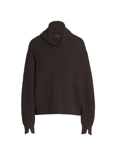 Shop Rag & Bone Women's Pierce Cashmere Turtleneck Sweater In Dark Brown