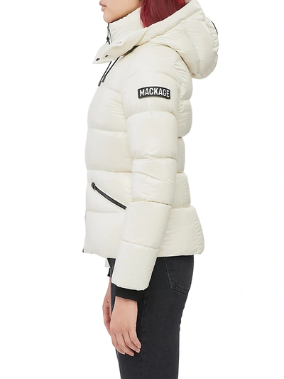 Shop Mackage Women's Madalyn Down Quilted Puffer Jacket In Cream