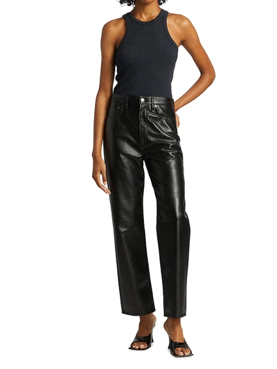 Shop Agolde Women's Recycled Leather Pants In Powder White