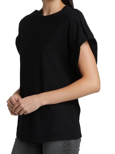 Shop Ag Khloe Epaulet T-shirt In True Black