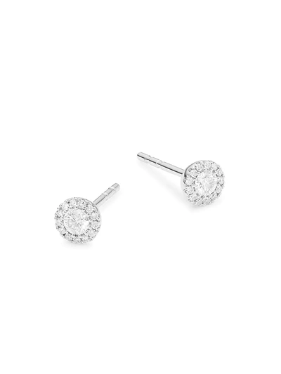 Shop Saks Fifth Avenue Women's 14k White Gold & 0.24 Tcw Diamond Round Stud Earrings In White Ghost