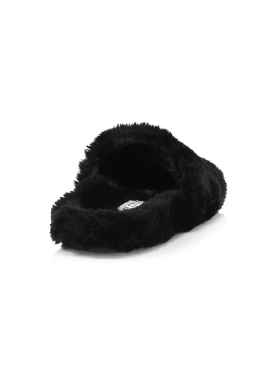 Shop Jimmy Choo Women's Aliette Faux Fur Embellished Slippers In Black