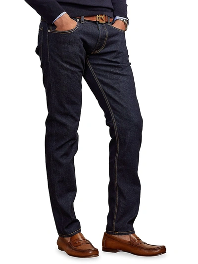 Shop Ralph Lauren Men's Logo-embroidered Slim-fit Jeans In Indigo
