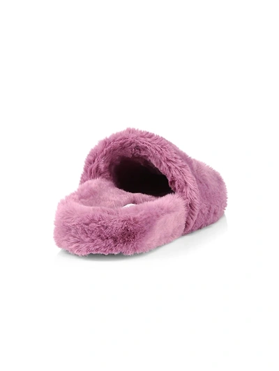 Shop Jimmy Choo Aliette Faux Fur Slippers In Dusty Rose